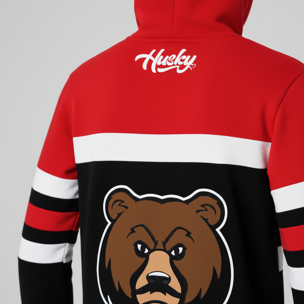 The Husky "TriFectah" Hoodie (Red/Black/White)