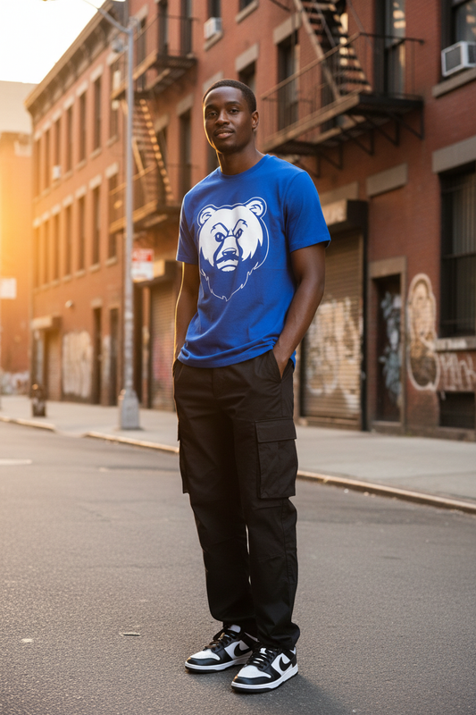 Slim Black man - Royal Blue OG Bear Tee