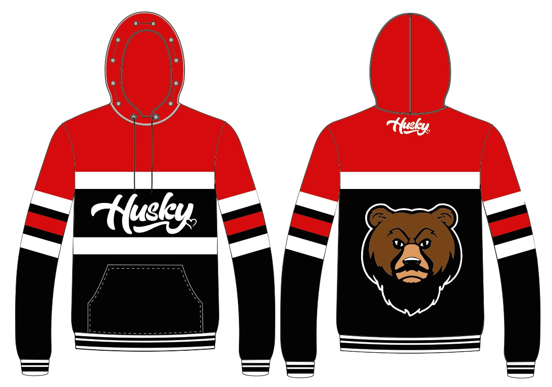 The Husky "TriFectah" Hoodie (Red/Black/White)