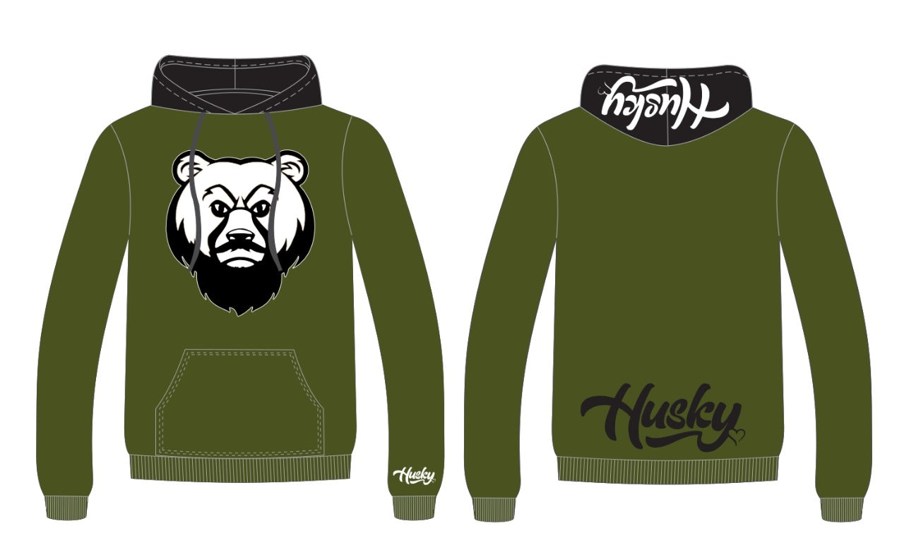 The Husky "Big Hooded" Hoodie (Military Green)