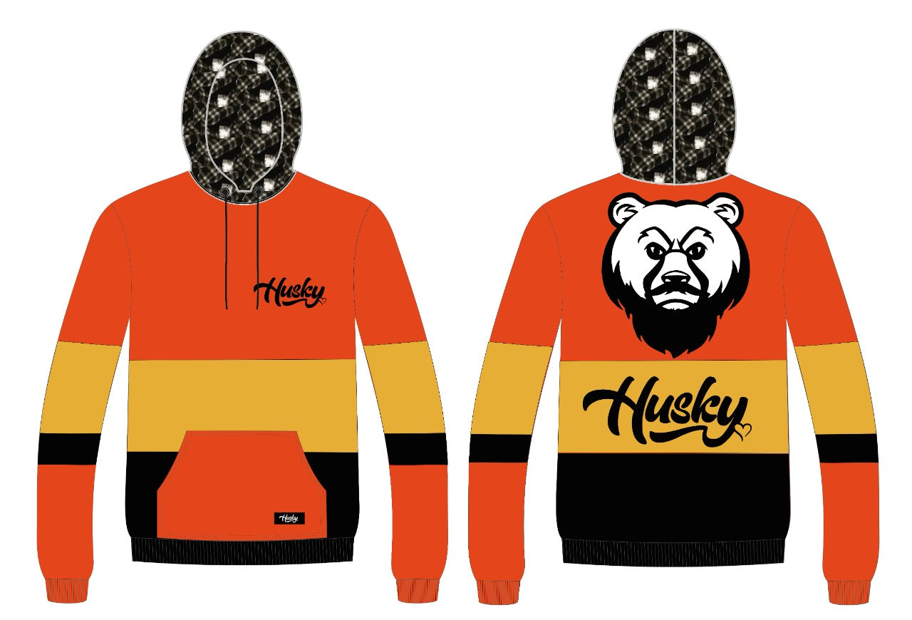 Husky “BIG ORANGE” Patched Hoodie
