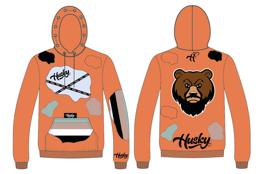 The Husky "Brown Bear UNISEX Patched Hoodie"