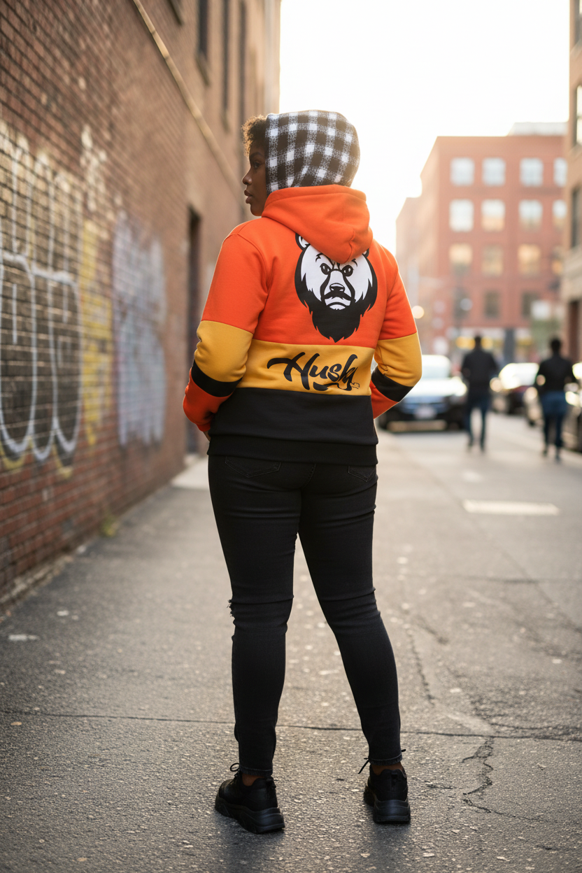 Husky “BIG ORANGE” Patched Hoodie