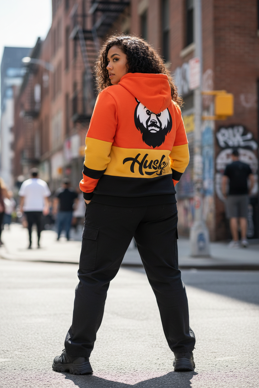 Husky “BIG ORANGE” Patched Hoodie