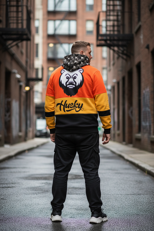 Husky “BIG ORANGE” Patched Hoodie