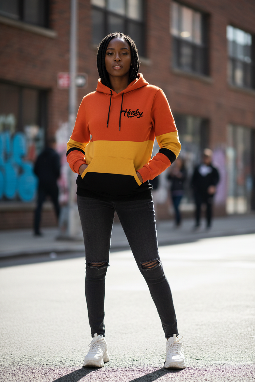 Husky “BIG ORANGE” Patched Hoodie