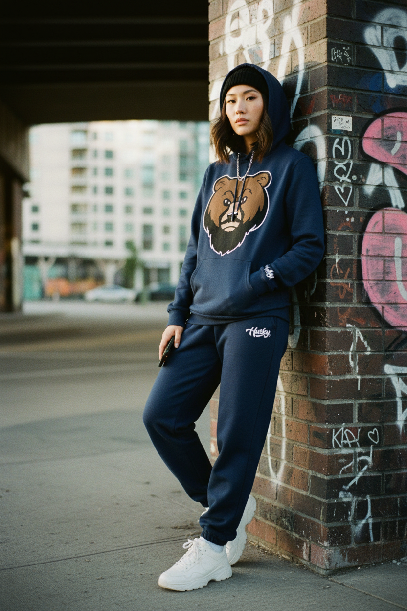 The Husky “Brown Label” OG UNISEX Hoodie (Navy Blue)