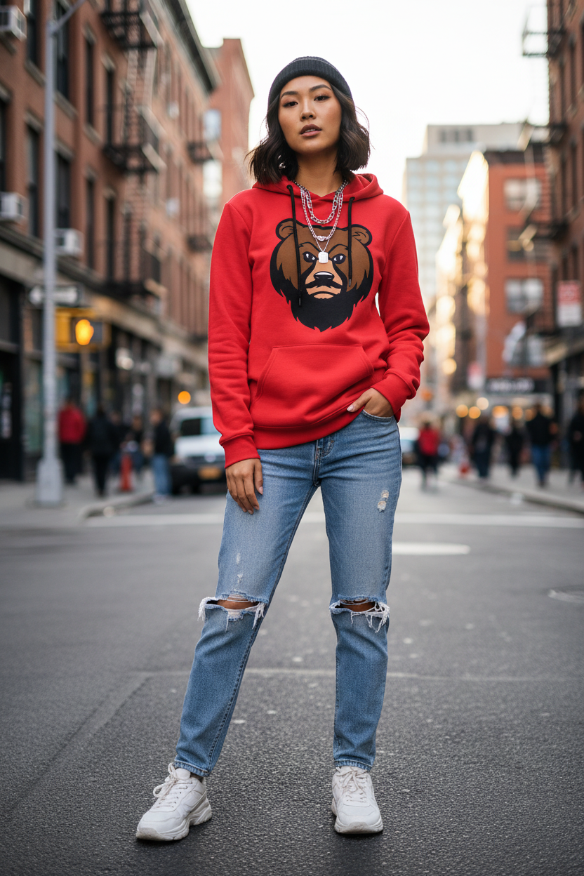 The Husky “Brown Label” OG UNISEX Hoodie (Red)