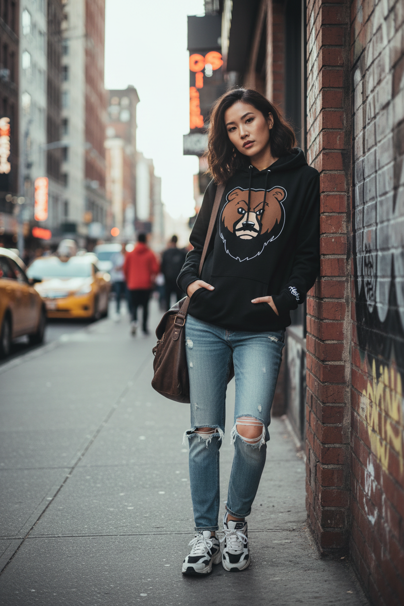The Husky "Brown Label" OG UNISEX Hoodie (Black)