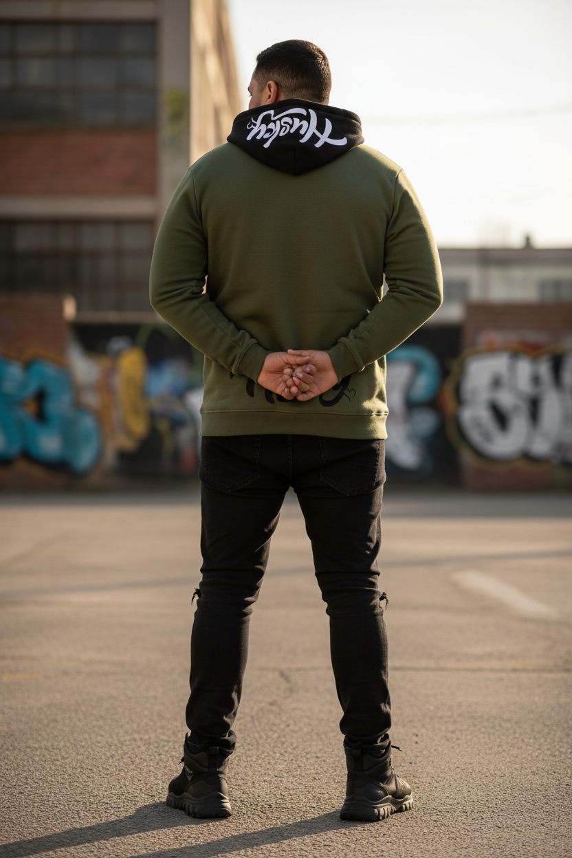 The Husky "Big Hooded" Hoodie (Military Green)