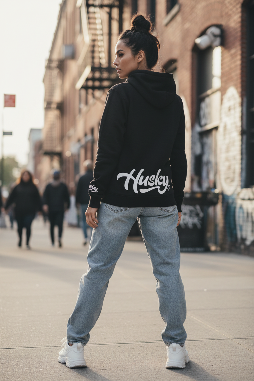 The Husky "Brown Label" OG UNISEX Hoodie (Black)