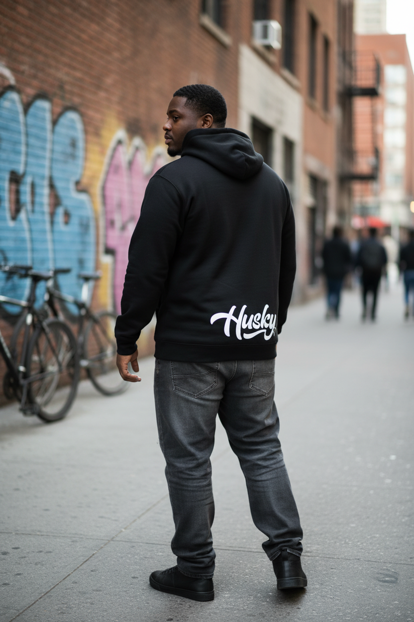 The Husky "Brown Label" OG UNISEX Hoodie (Black)