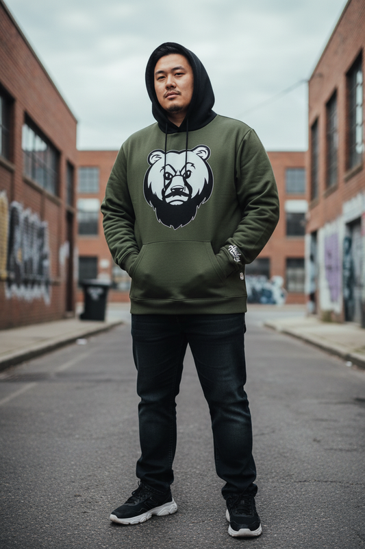The Husky "Big Hooded" Hoodie (Military Green)