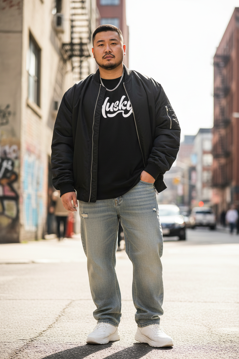 Heavyset Asian male model