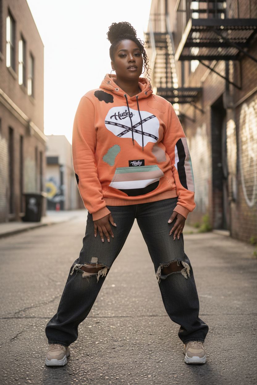 The Husky "Brown Bear UNISEX Patched Hoodie"