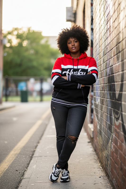 The Husky "TriFectah" Hoodie (Red/Black/White)