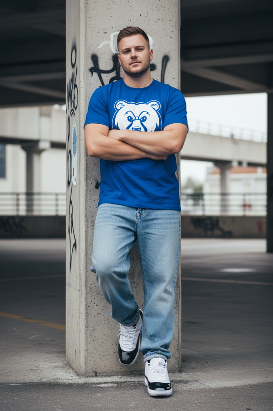Plus-size white man - Royal Blue OG Bear Tee