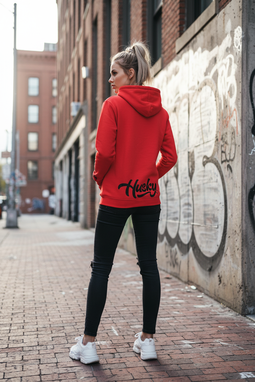 The Husky “Brown Label” OG UNISEX Hoodie (Red)