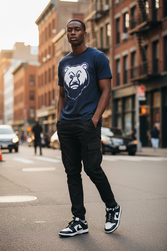 Slim Black man - Midnight Blue OG Bear Tee
